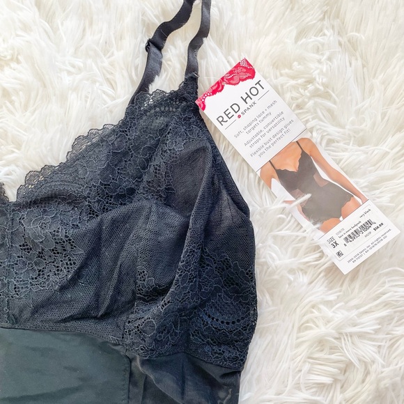 🆕NWT SPANX “Lace is More” LACE PANTY BODY SUIT VERY BLACK SZ 3X Targets tummy - Picture 7 of 7
